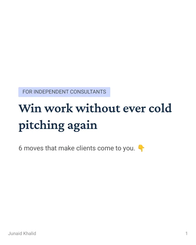 Hook slide of a LinkedIn carousel: Win work without ever cold pitching again