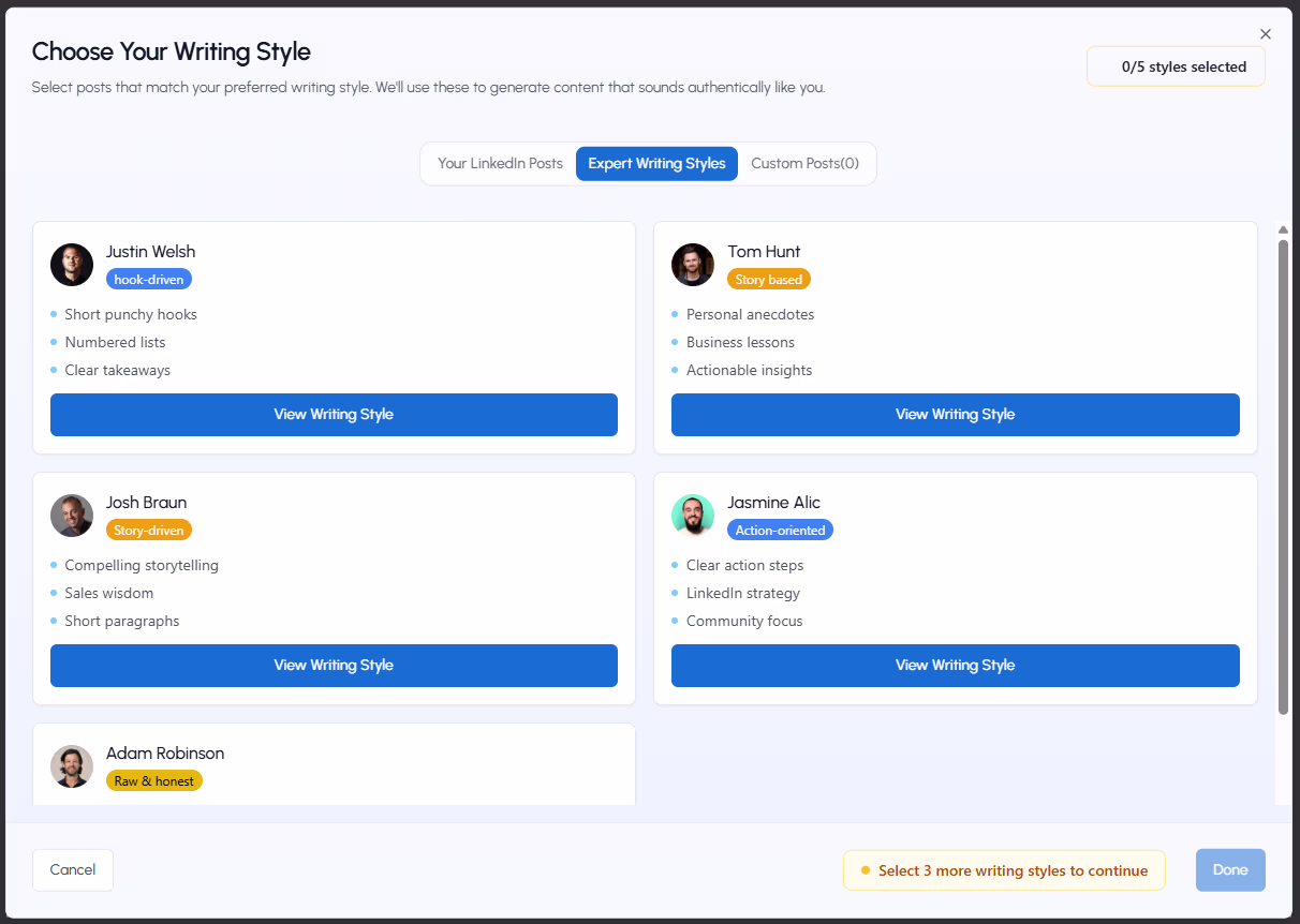 Expert Writing Styles