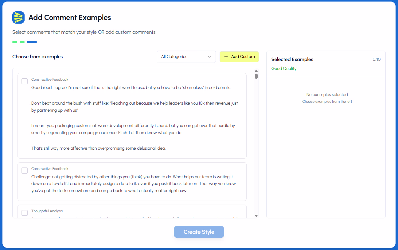 Extension Comment Style Examples