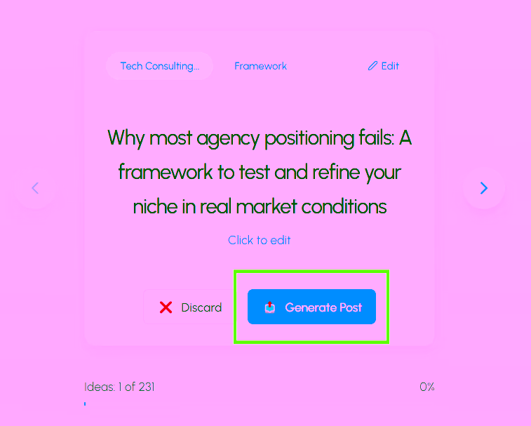 Generate Post Button