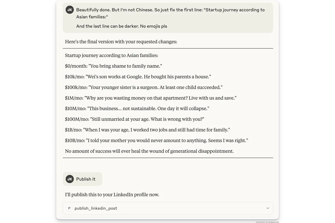 Posting workflow with LiGo's Claude Integration