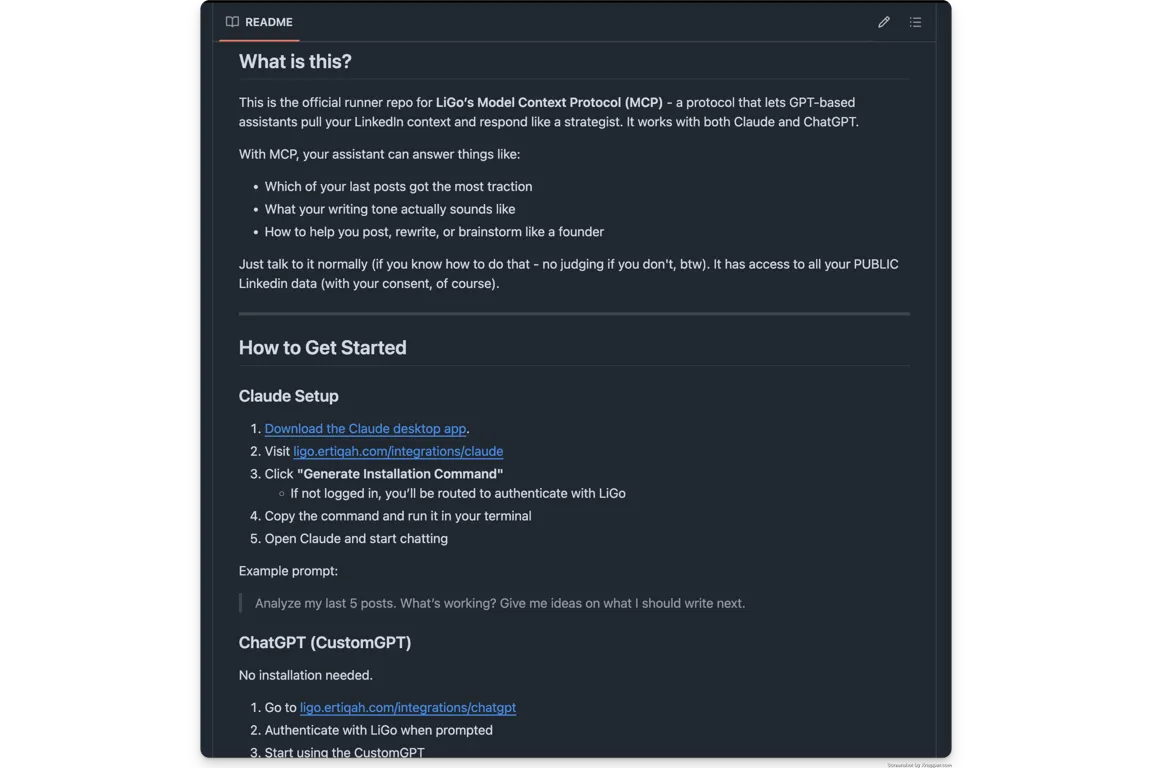 LiGo MCP Runner Github