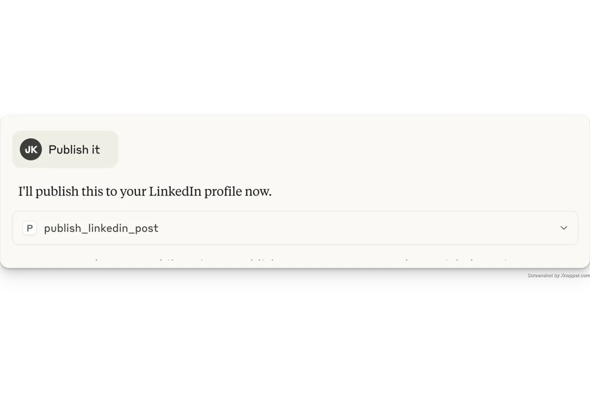Publish linkedin post with Claude
