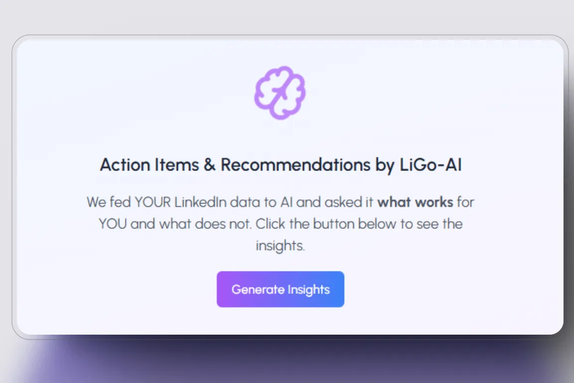 Generate AI Insights button at the bottom of the analytics dashboard can reveal unexpected insights.