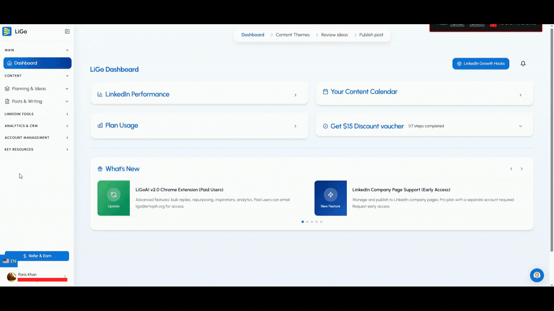 Copy API key in LiGo settings