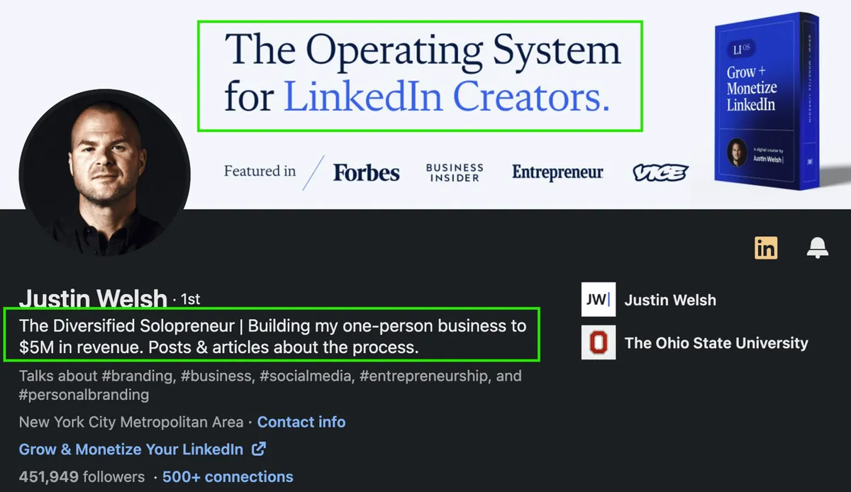 Example of a Professional Linkedin Profile