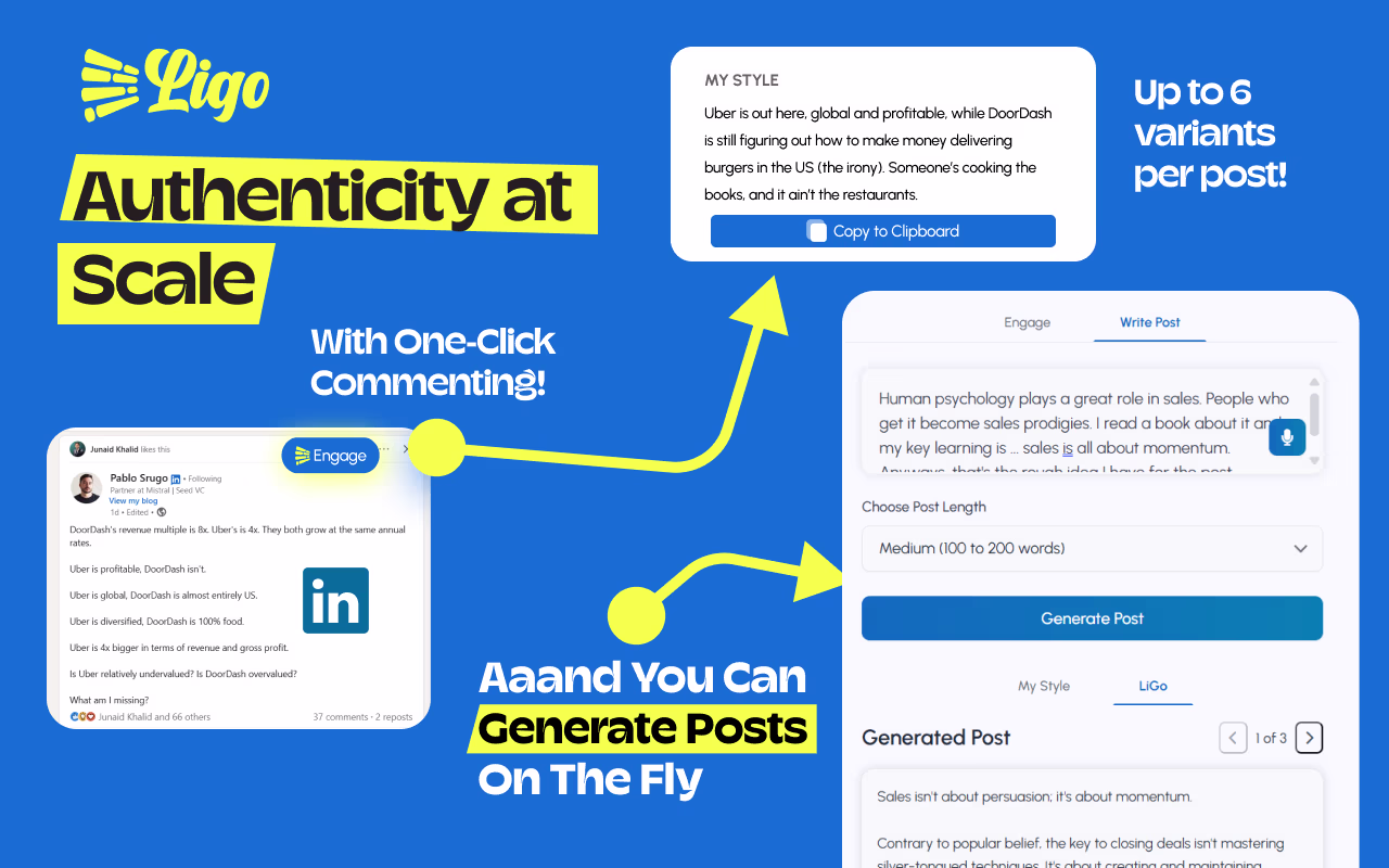 LigoSocial Chrome Extension for LinkedIn