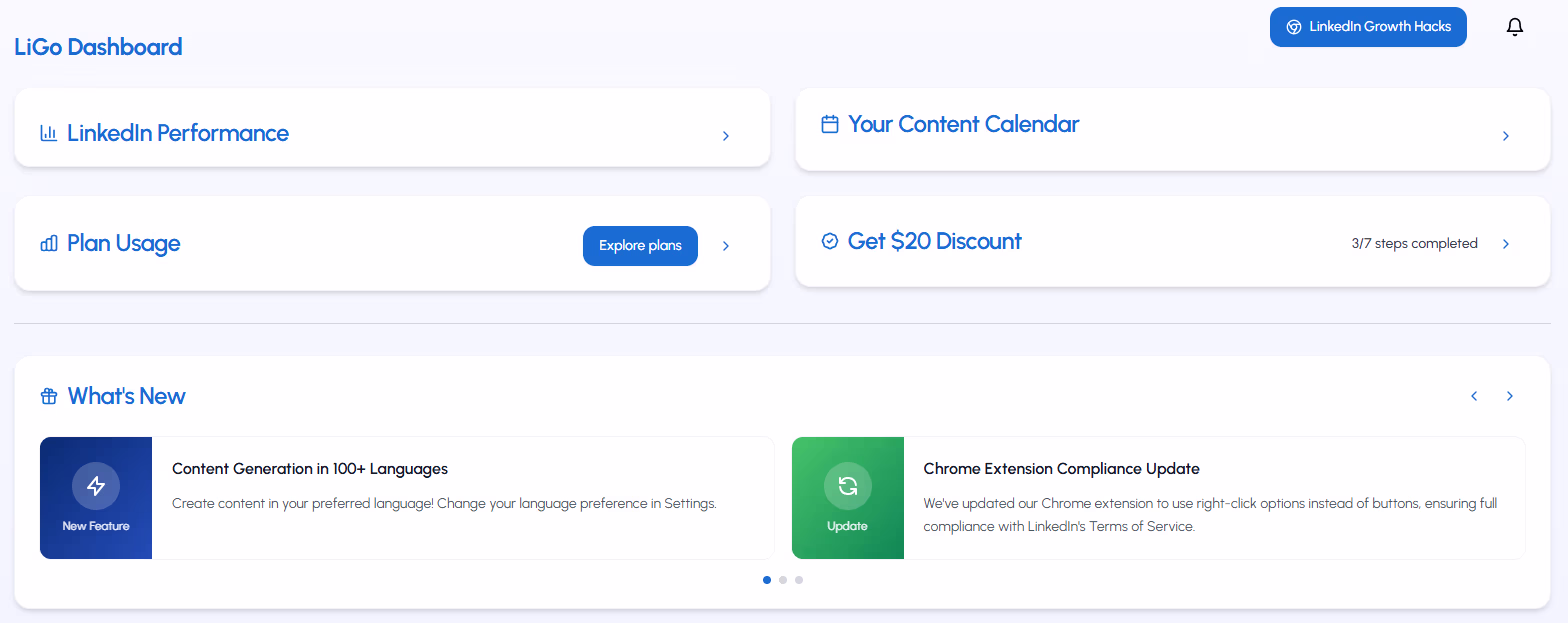 LiGo Dashboard Overview